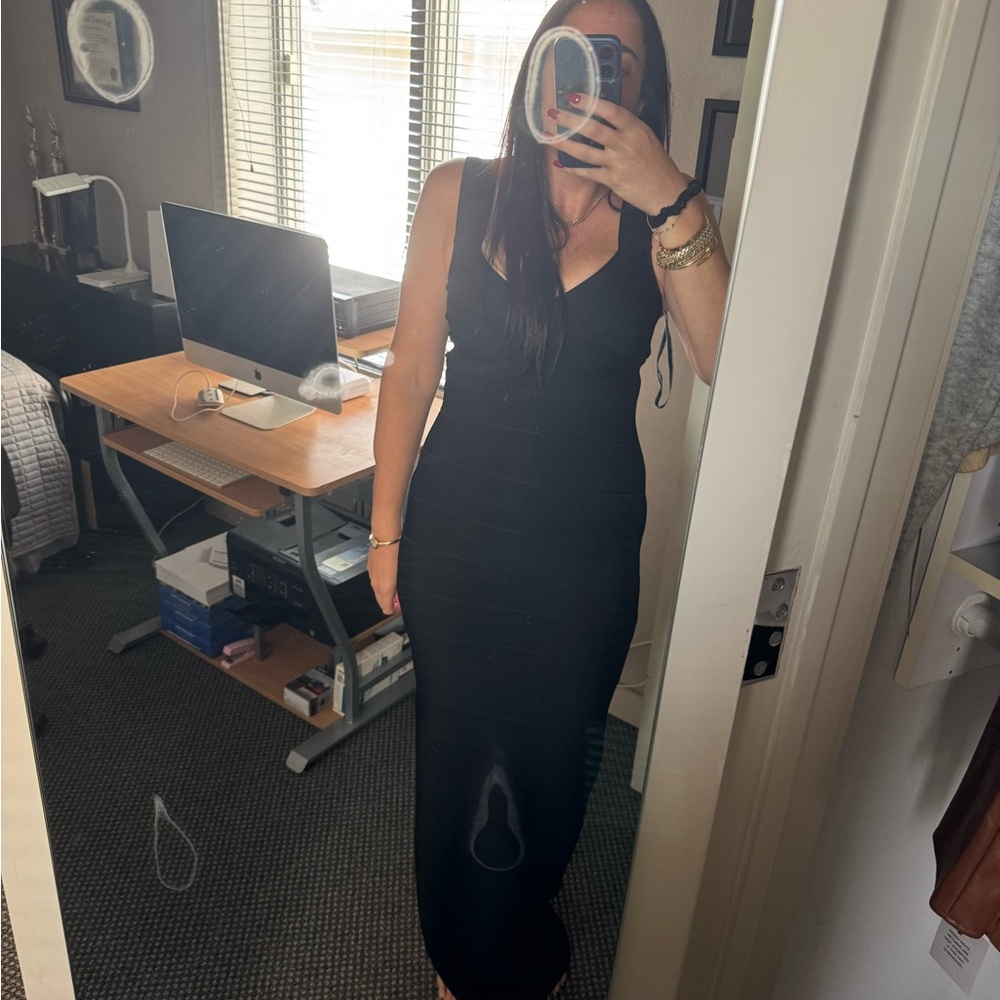 Herve Leger Black Maxi Dress - Picture 4 of 5